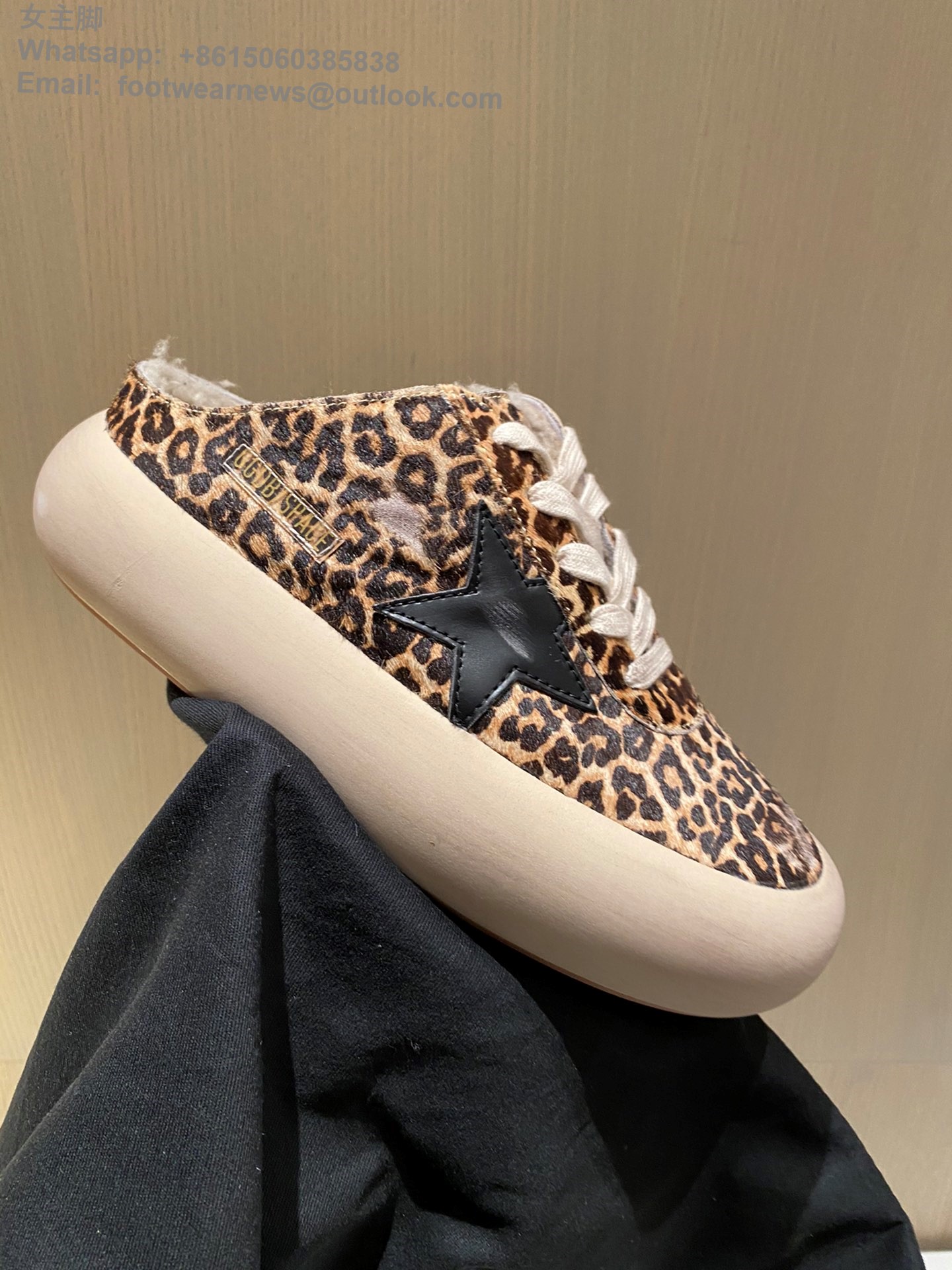 Golden Goose Space star Sneakers GGDB Women Shoes slipper leopard Shearling Fur