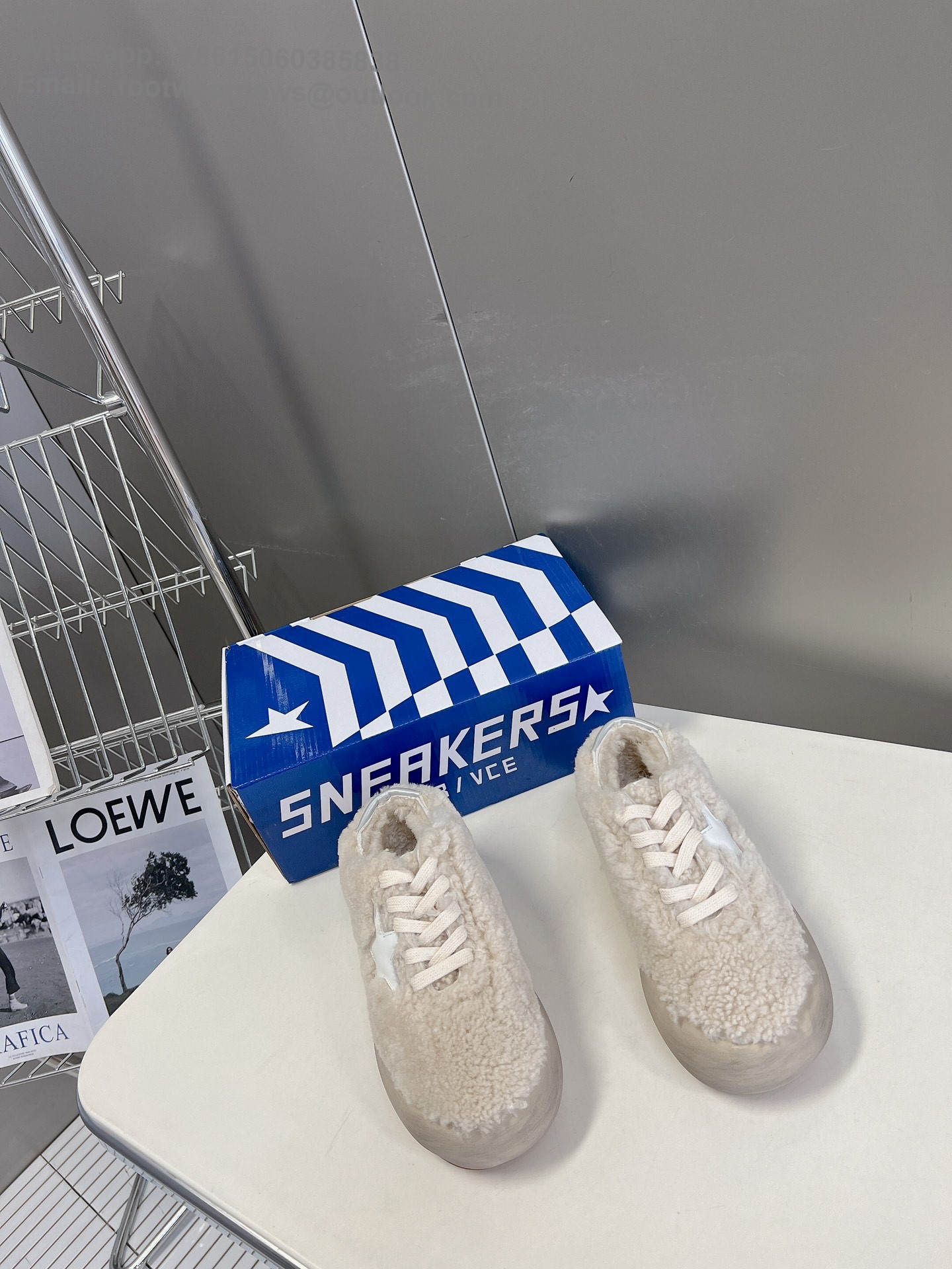 Golden Goose Shearling-Panel Sneakers GGDB Women Shoes