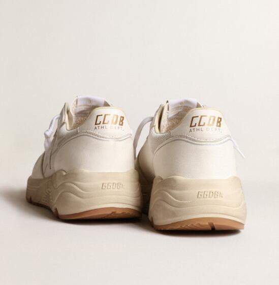 Golden Goose GGDB Mens Sneaker Shoes Running Sole in mesh and white nappa