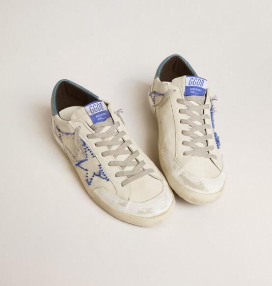 Golden Goose GGDB Mens Sneaker Shoes Super-Star LTD in nappa with embroidered star and leather heel tab