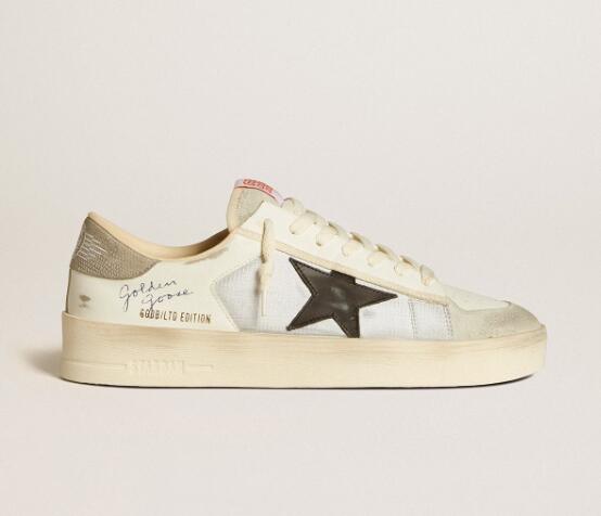Golden Goose GGDB Mens Sneaker Shoes Stardan in leather and nylon with black leather star and nubuck heel tab
