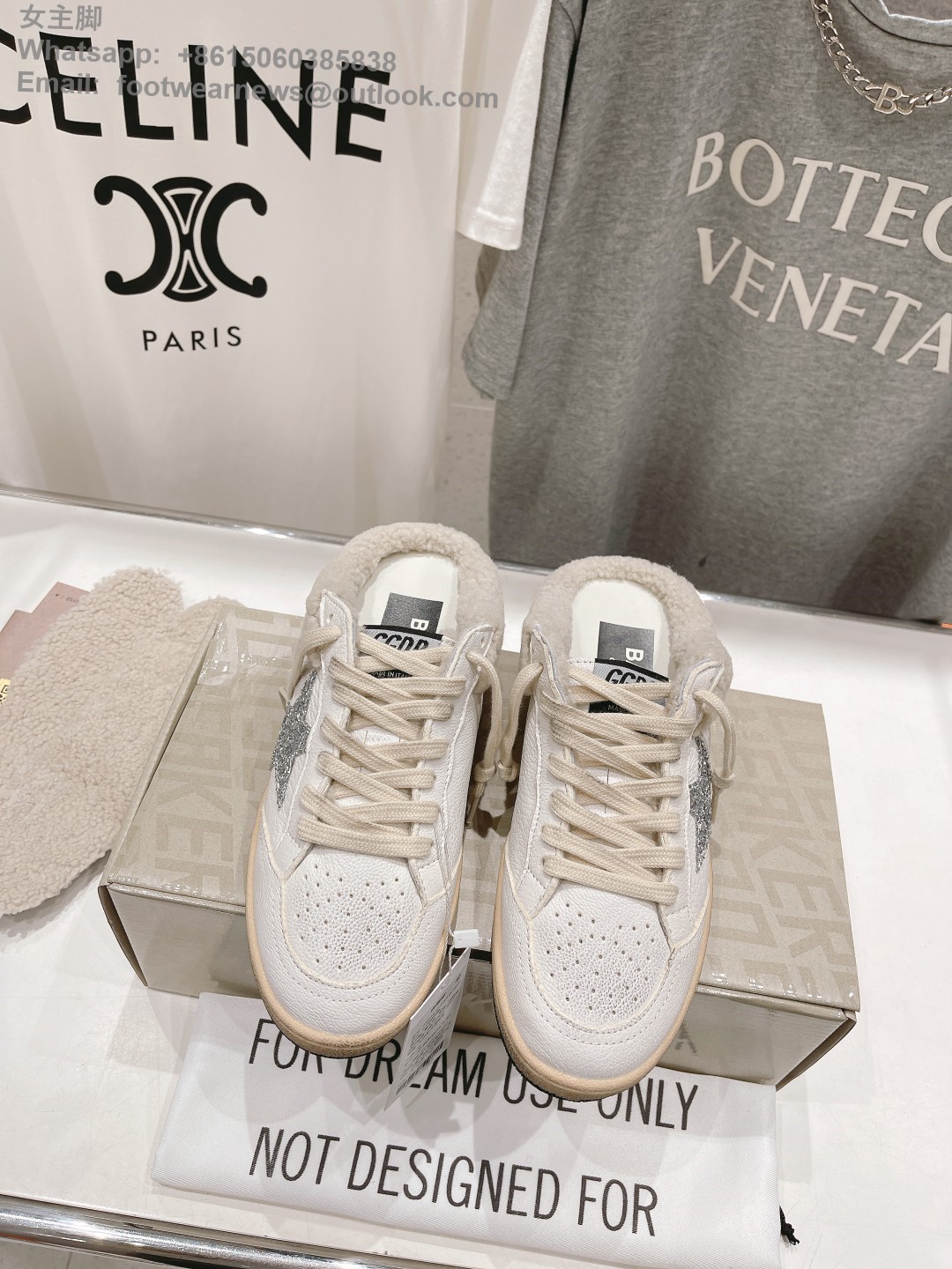 GOLDEN GOOSE Shearling ball star Slip-On Sneakers slipper ggdb women shoes