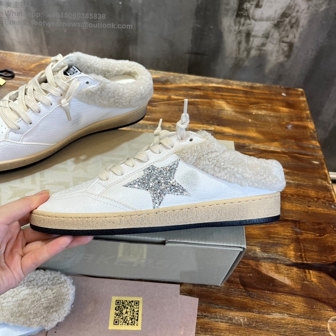 GOLDEN GOOSE Shearling ball star Slip-On Sneakers slipper ggdb women shoes