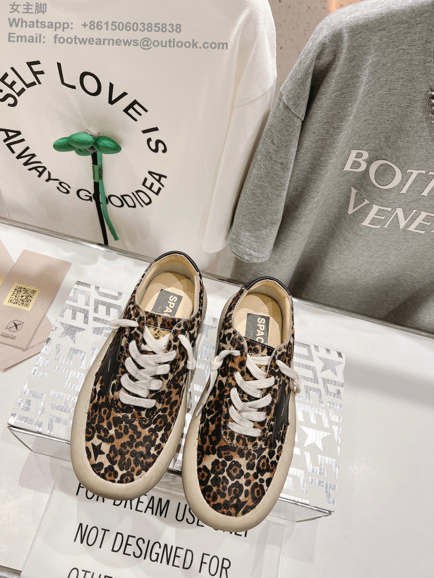 Golden Goose Space star Sneakers GGDB Women Shoes slipper leopard