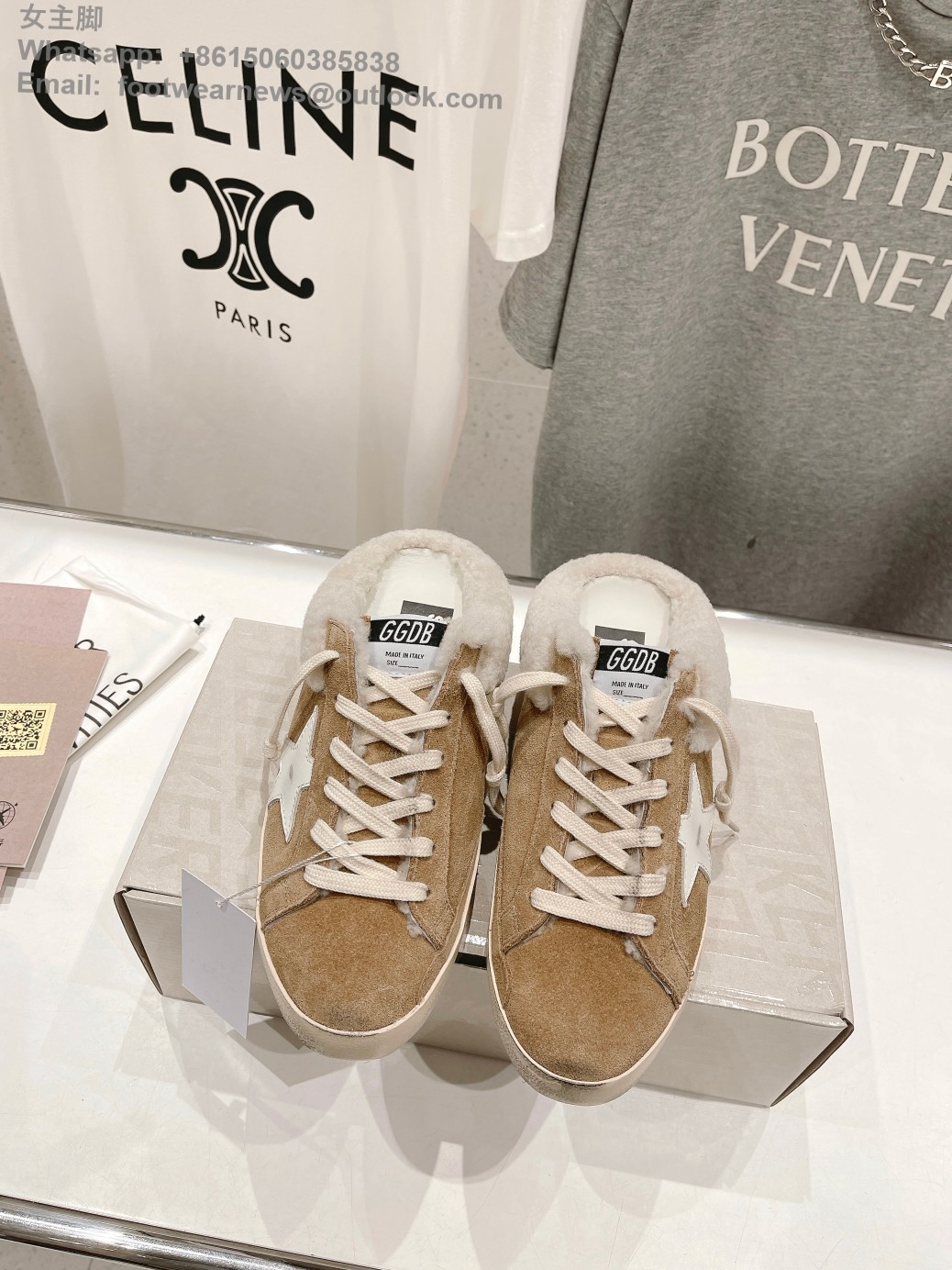 GOLDEN GOOSE Shearling Superstar Slip-On Sneakers slipper