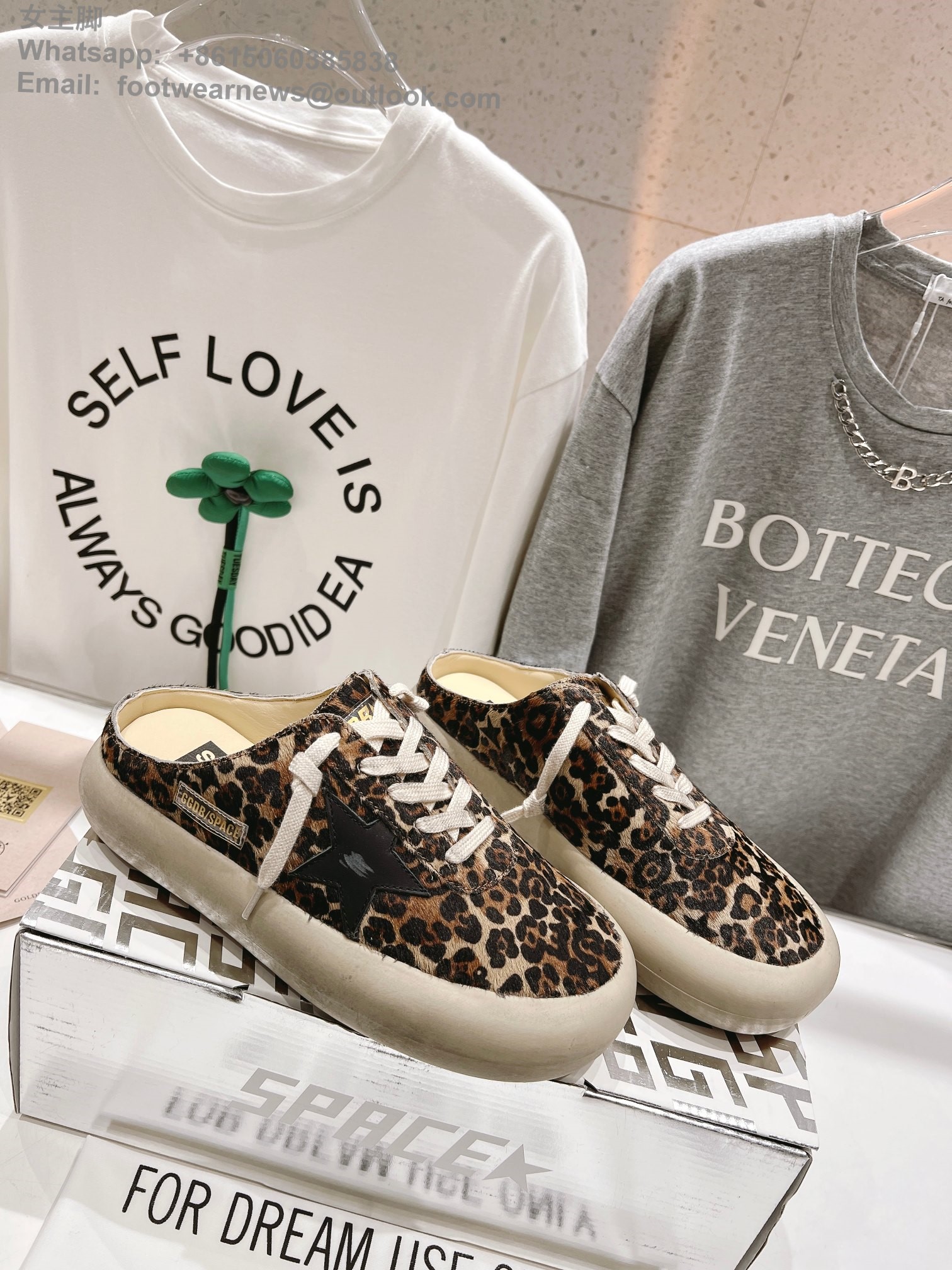 Golden Goose Space star Sneakers GGDB Women Shoes slipper leopard