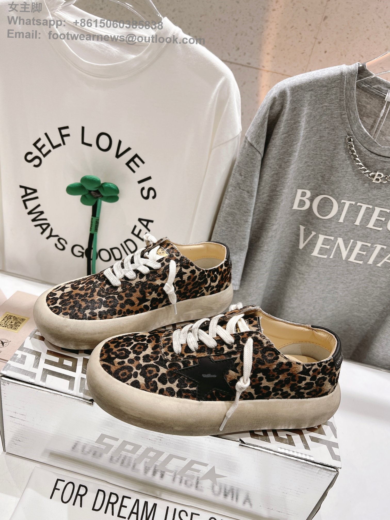 Golden Goose Space star Sneakers GGDB Women Shoes slipper leopard