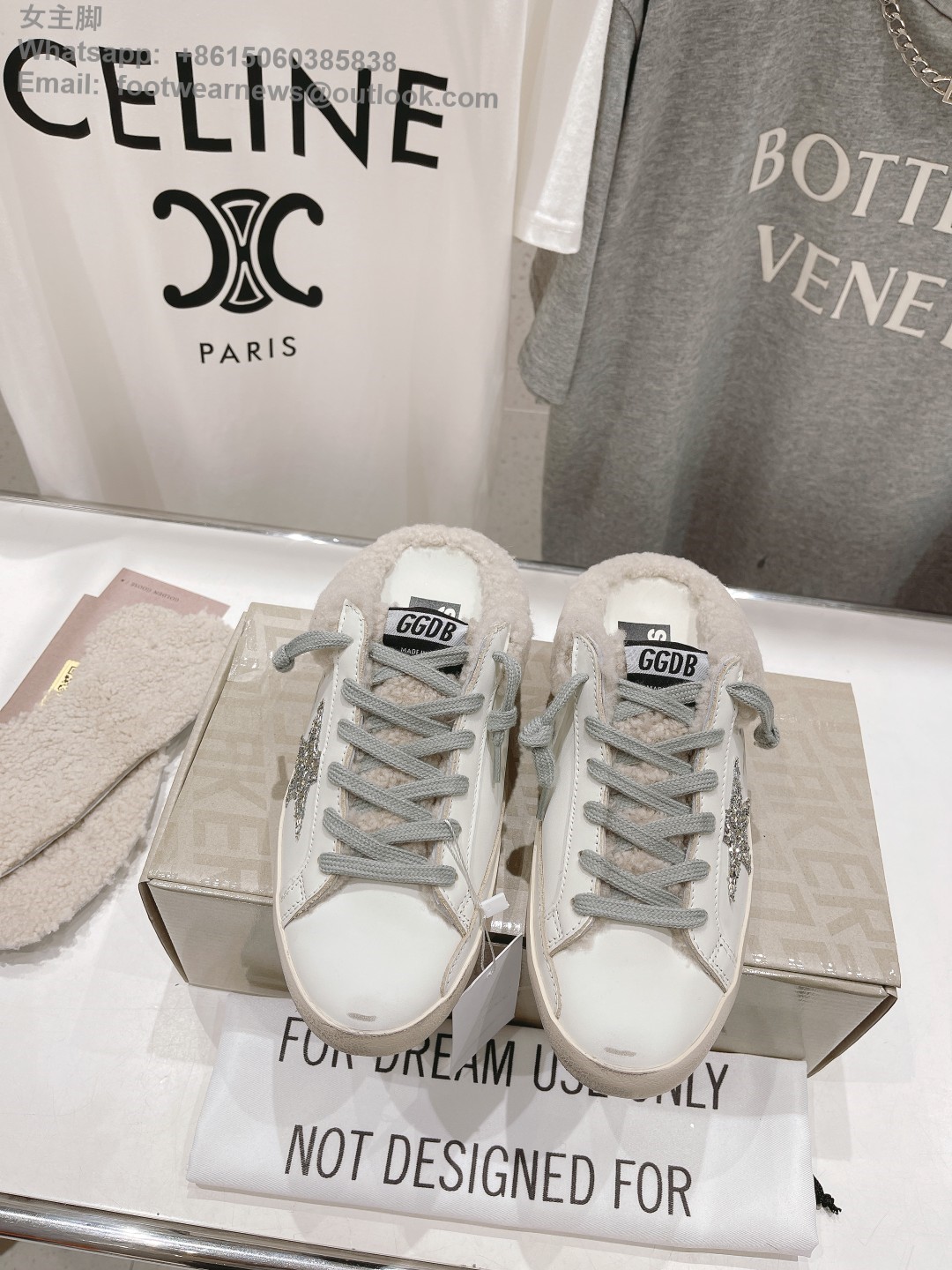 GOLDEN GOOSE Shearling Superstar Slip-On Sneakers slipper