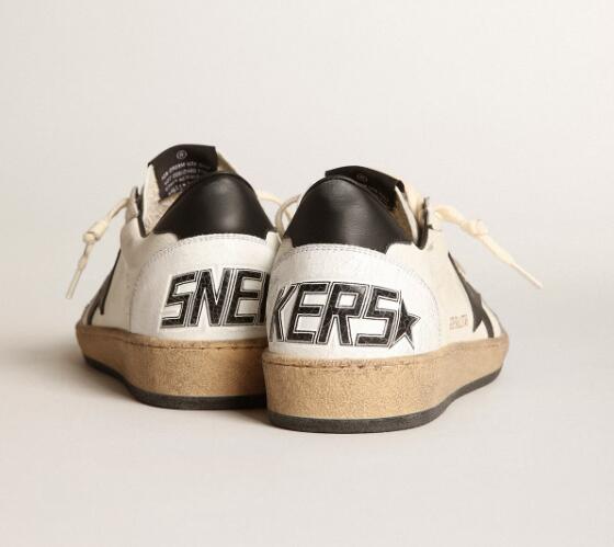 Golden Goose GGDB Mens Sneaker Shoes Ball Star in white nappa with black star