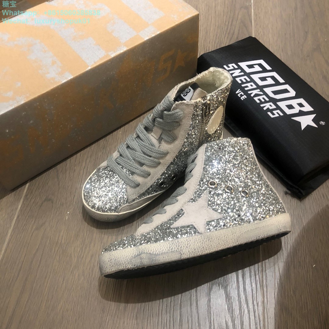 Kids Golden Goose Glitter High tops Old School Young Superstar GGDB Sneaker children youth Boy Girl Shoes