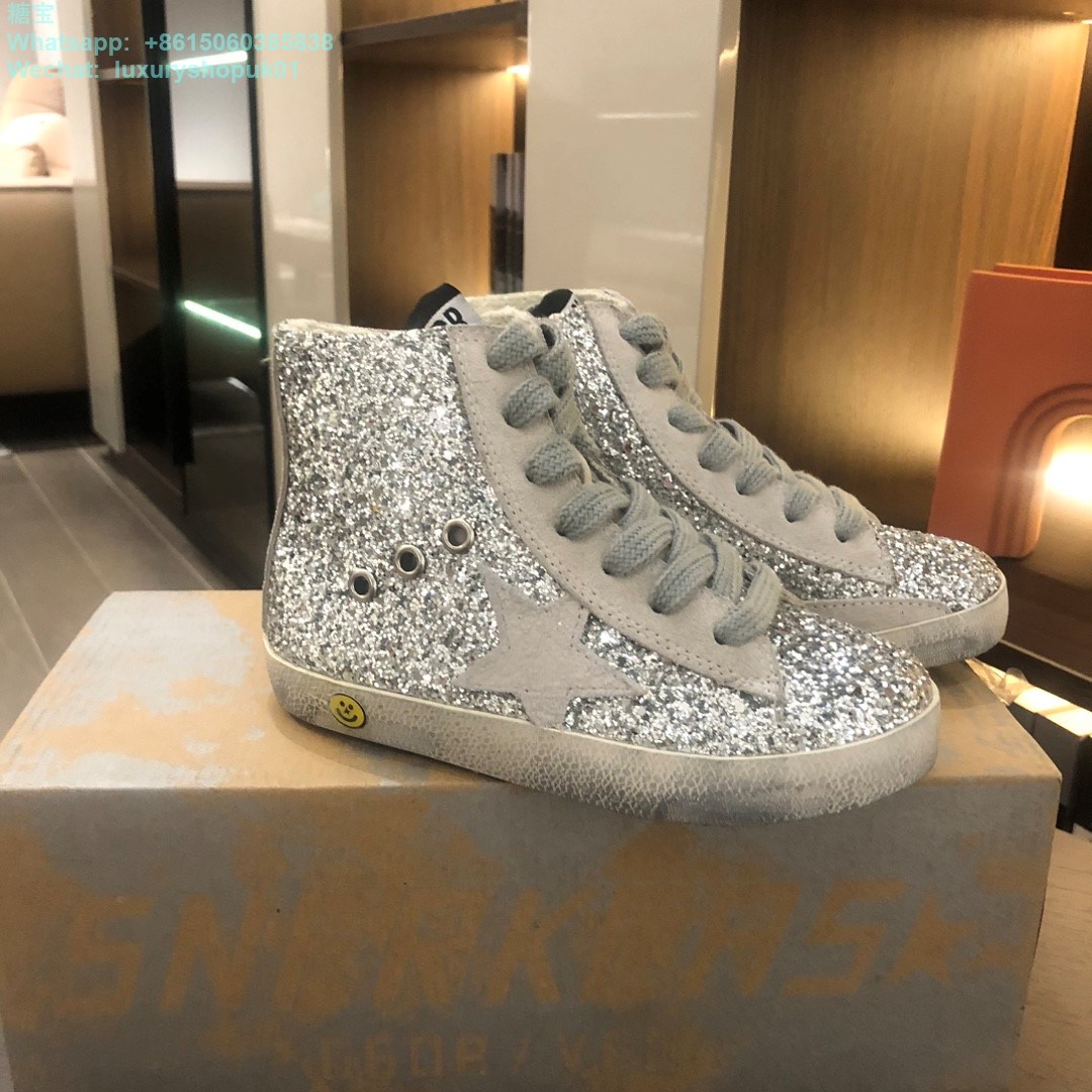 Kids Golden Goose Glitter High tops Old School Young Superstar GGDB Sneaker children youth Boy Girl Shoes