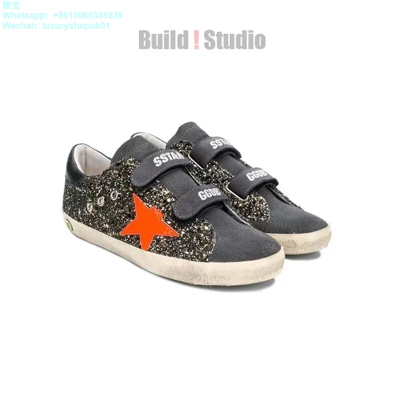 Kids Golden Goose Glitter Old School Young Velcro straps edt Superstar GGDB Sneaker children youth Boy Girl Shoes