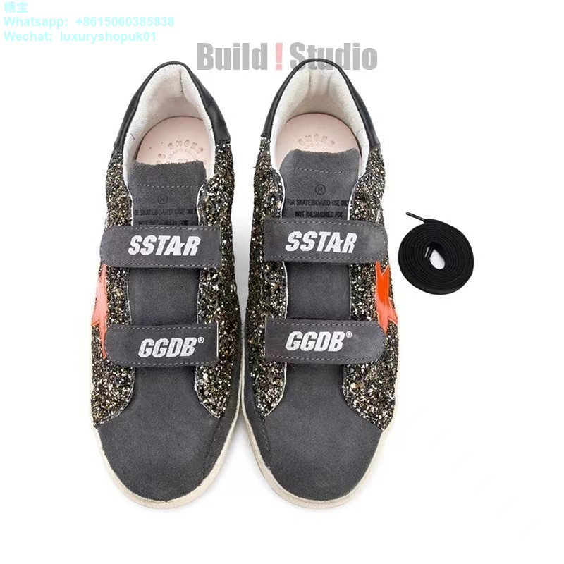 Kids Golden Goose Glitter Old School Young Velcro straps edt Superstar GGDB Sneaker children youth Boy Girl Shoes