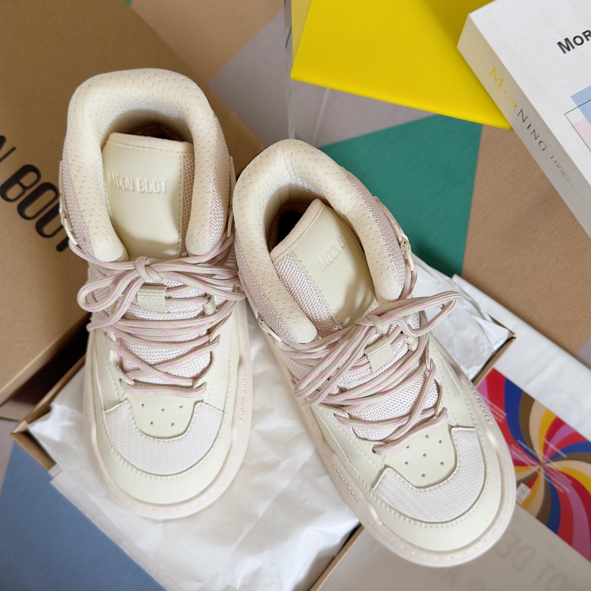 Moon Boot Park logo-print boots round toe lace-up Women Shoes