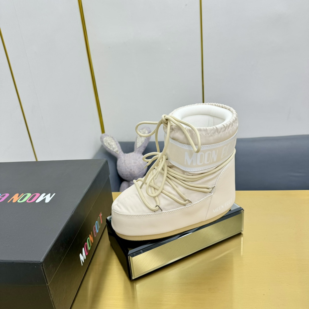 Moon Boot Icon Low Glance Satin Boots Water-repellent Round toe lace-up Women Shoes