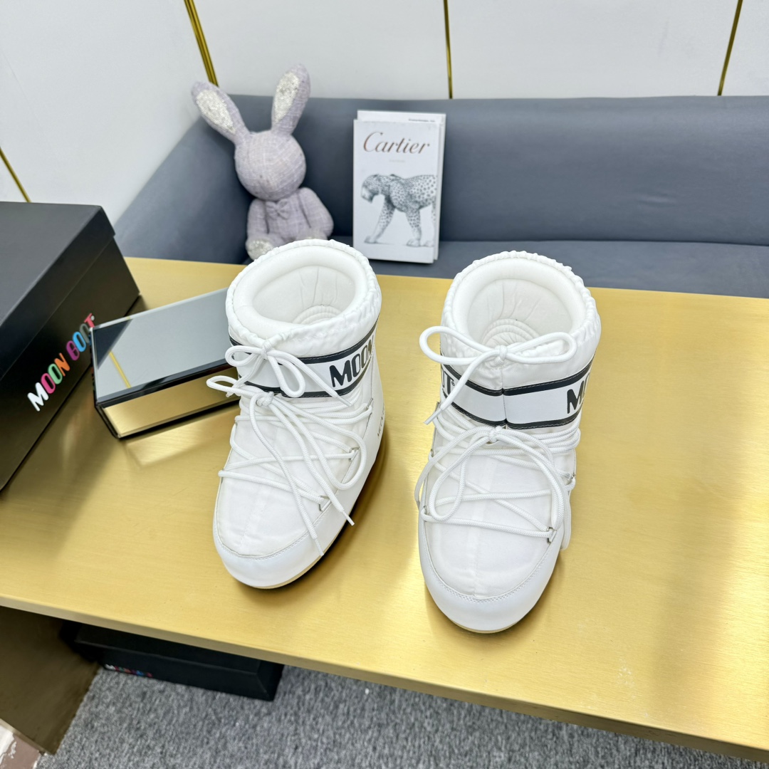 Moon Boot Icon Low Glance Satin Boots Water-repellent Round toe lace-up Women Shoes