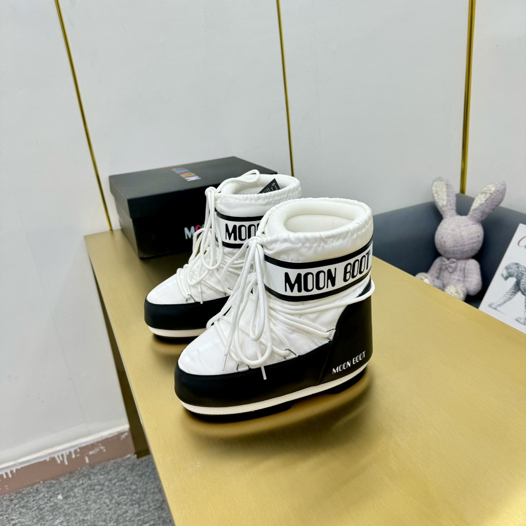 Moon Boot Icon Low Glance Satin Boots Water-repellent Round toe lace-up Women Shoes