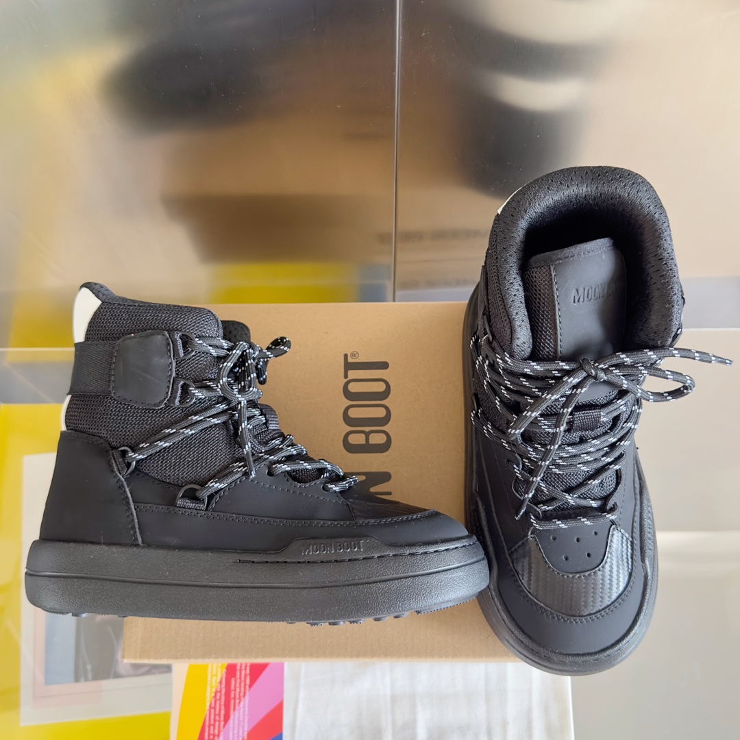 Moon Boot Park logo-print boots round toe lace-up Women Shoes