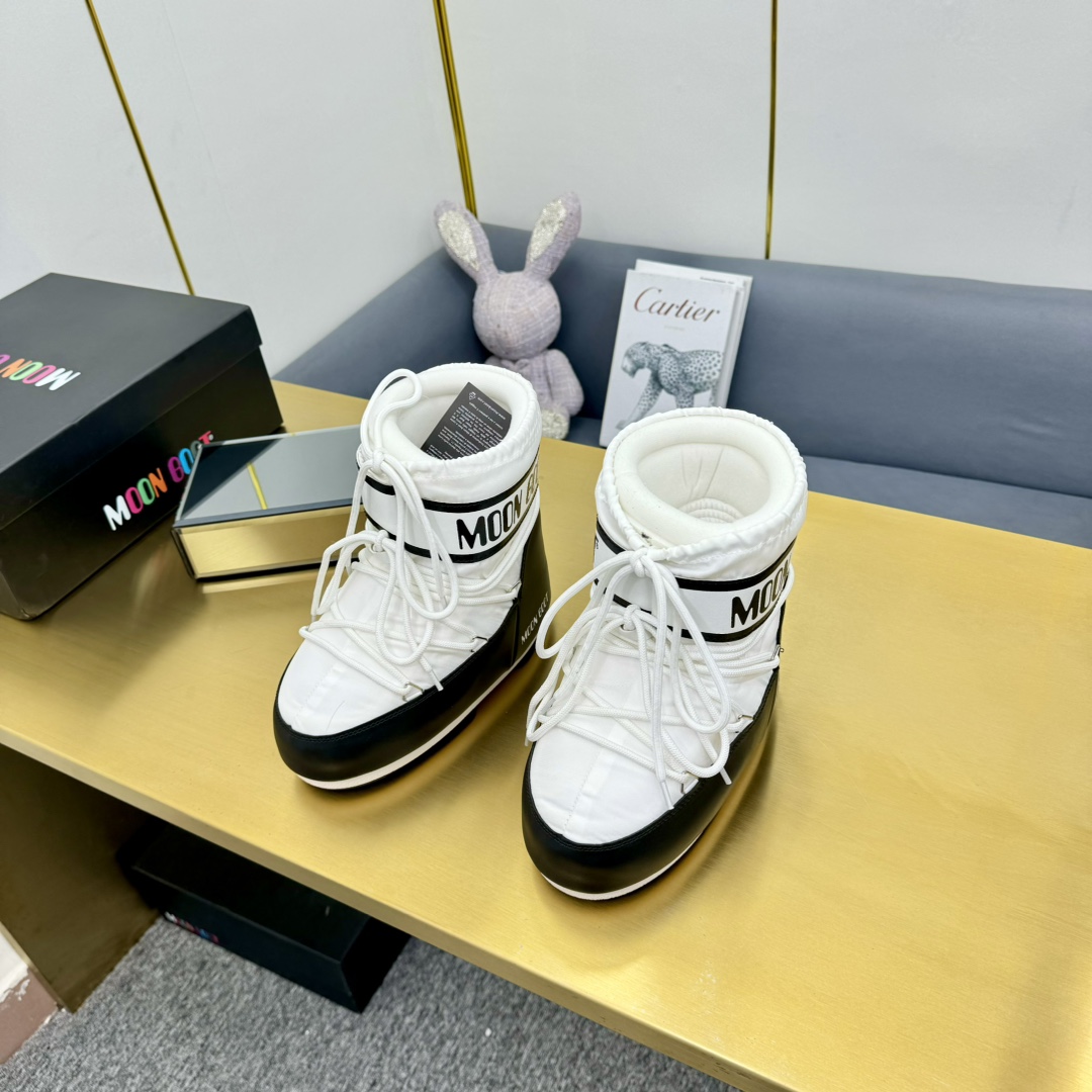 Moon Boot Icon Low Glance Satin Boots Water-repellent Round toe lace-up Women Shoes