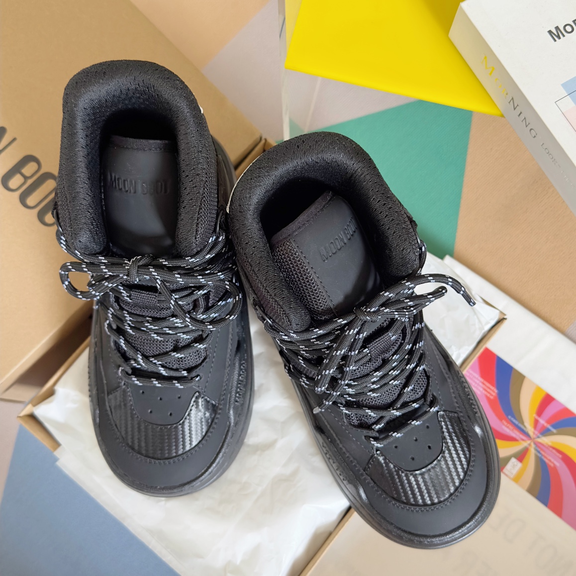 Moon Boot Park logo-print boots round toe lace-up Women Shoes