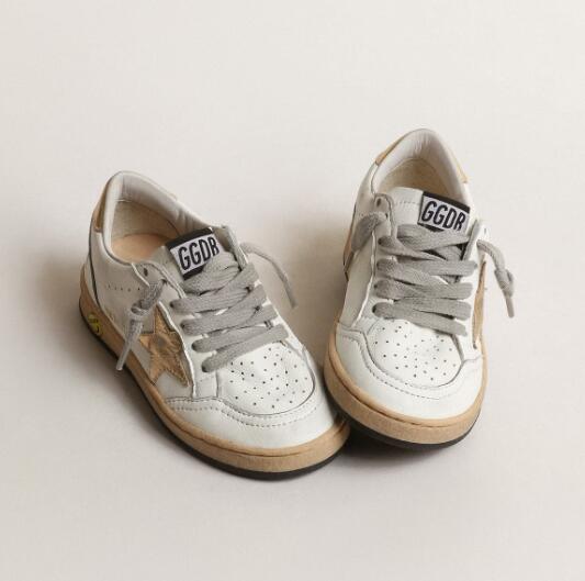 Kids Golden Goose GGDB Sneaker children youth Boy Girl Shoes Ball Star Young with gold metallic leather star and heel tab