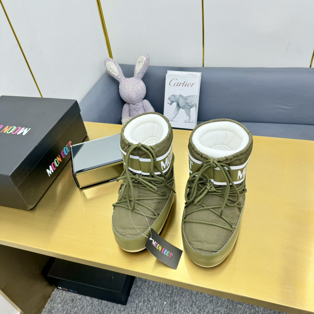 Moon Boot Icon Low Glance Satin Boots Water-repellent Round toe lace-up Women Shoes