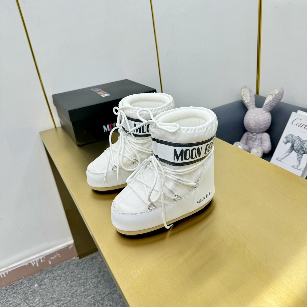 Moon Boot Icon Low Glance Satin Boots Water-repellent Round toe lace-up Women Shoes