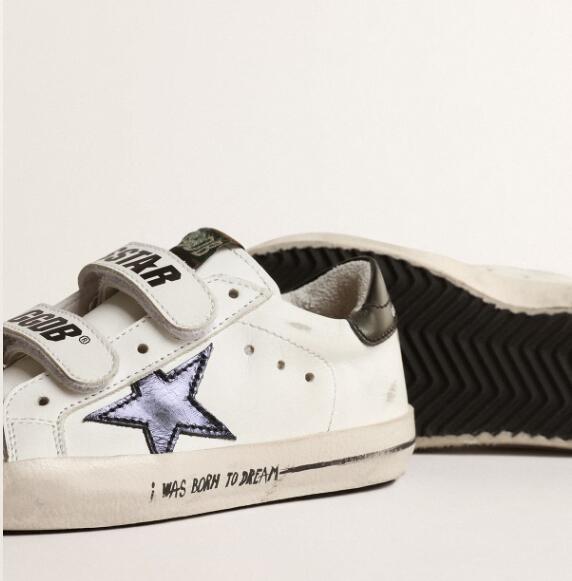Kids Golden Goose GGDB Sneaker children youth Boy Girl Shoes Old School Young with metallic leather star and black heel tab