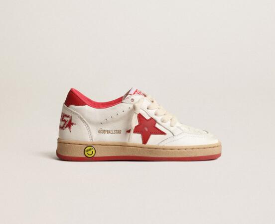 Kids Golden Goose GGDB Sneaker children youth Boy Girl Shoes Ball Star Junior in nappa with red leather star and heel tab
