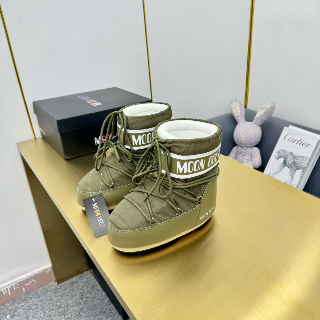 Moon Boot Icon Low Glance Satin Boots Water-repellent Round toe lace-up Women Shoes