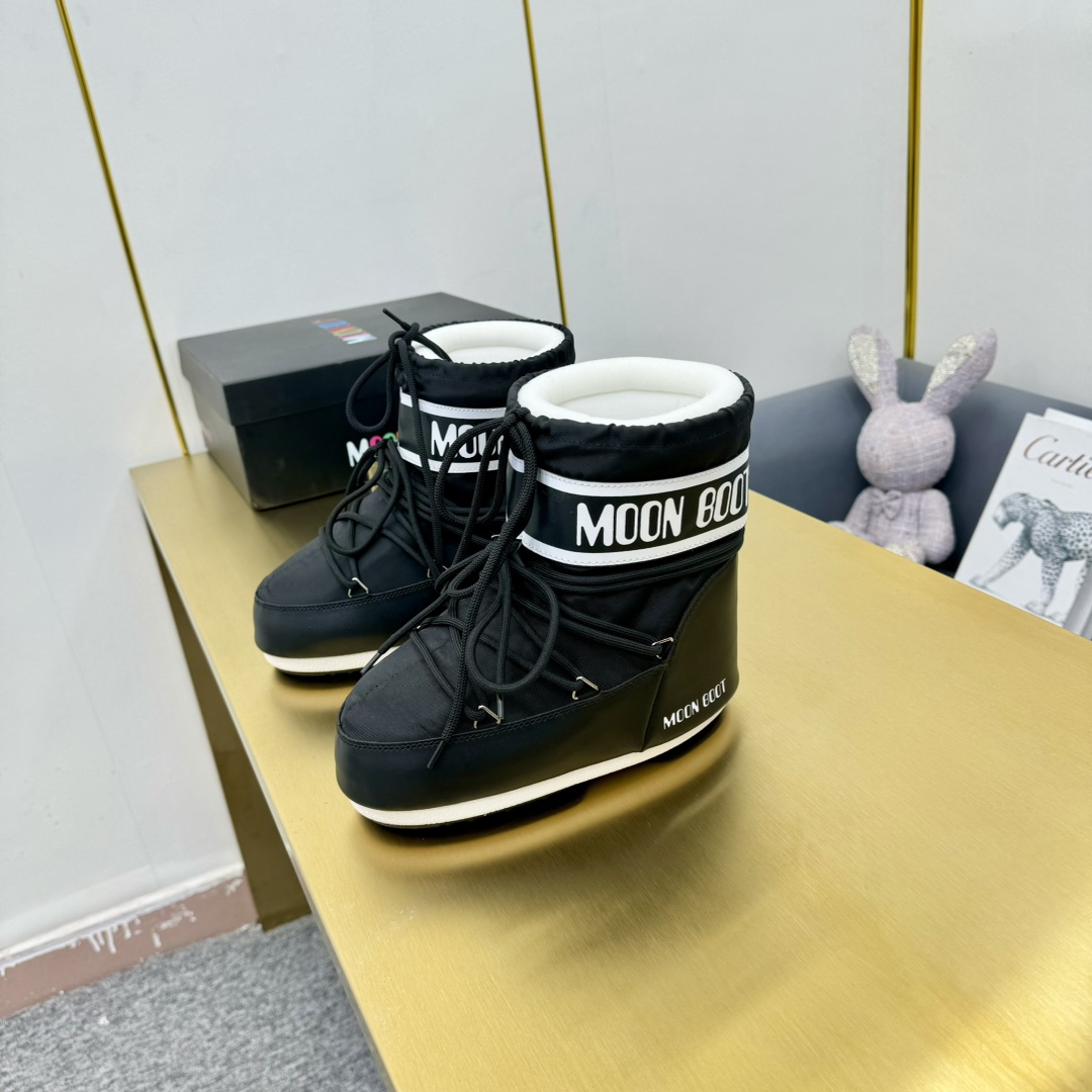 Moon Boot Icon Low Glance Satin Boots Water-repellent Round toe lace-up Women Shoes