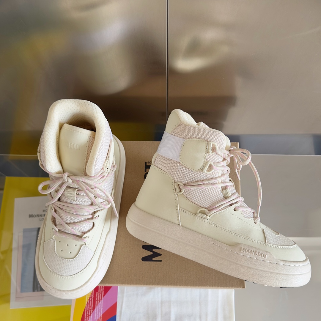 Moon Boot Park logo-print boots round toe lace-up Women Shoes