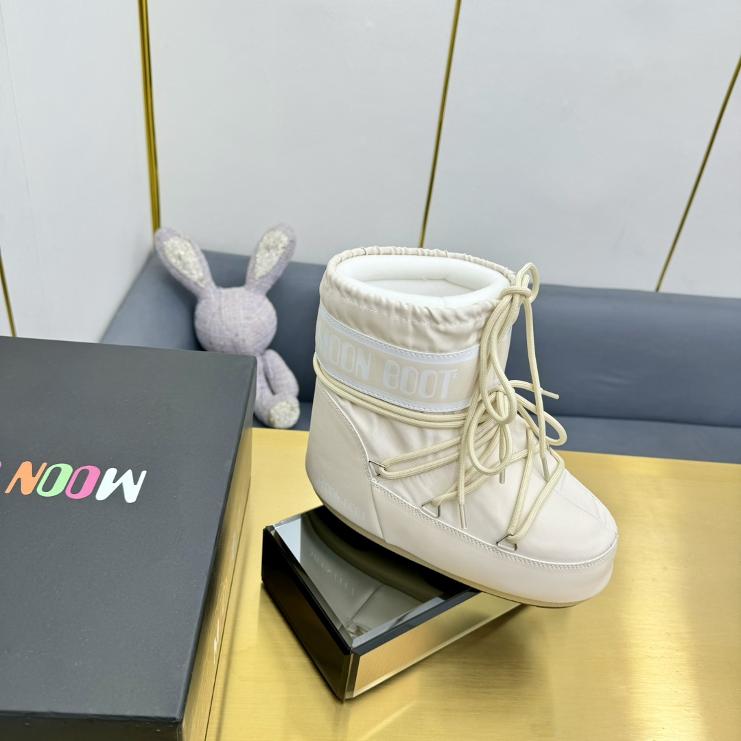 Moon Boot Icon Low Glance Satin Boots Water-repellent Round toe lace-up Women Shoes