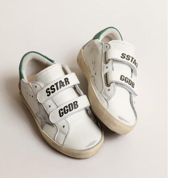 Kids Golden Goose GGDB Sneaker children youth Boy Girl Shoes Old School Young with metallic leather star and green heel tab