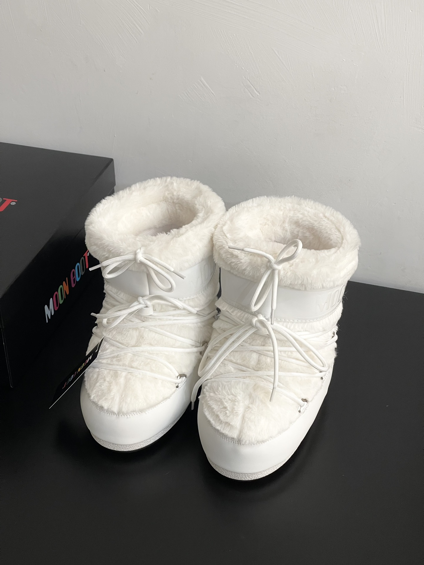 Moon Boot Fur Classic Icon Low Nylon Glance Ankle Boots Lace-Up Women Padded Snow Boot