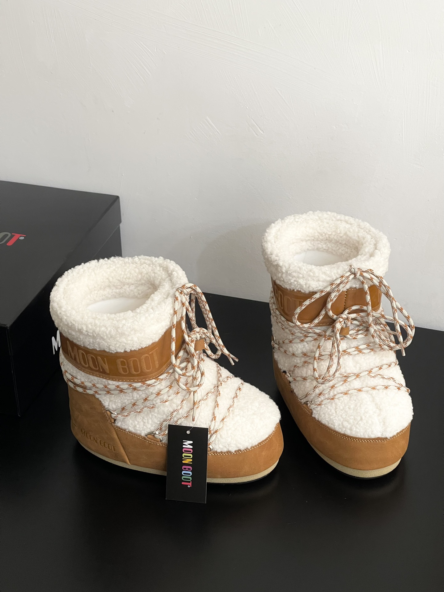 Moon Boot Fur Classic Icon Low Nylon Glance Ankle Boots Lace-Up Women Padded Snow Boot