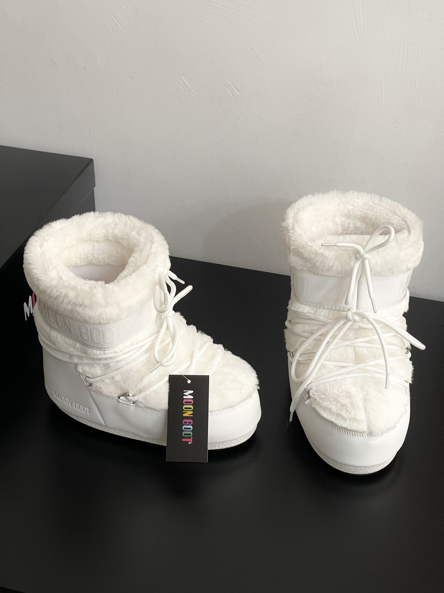 Moon Boot Fur Classic Icon Low Nylon Glance Ankle Boots Lace-Up Women Padded Snow Boot