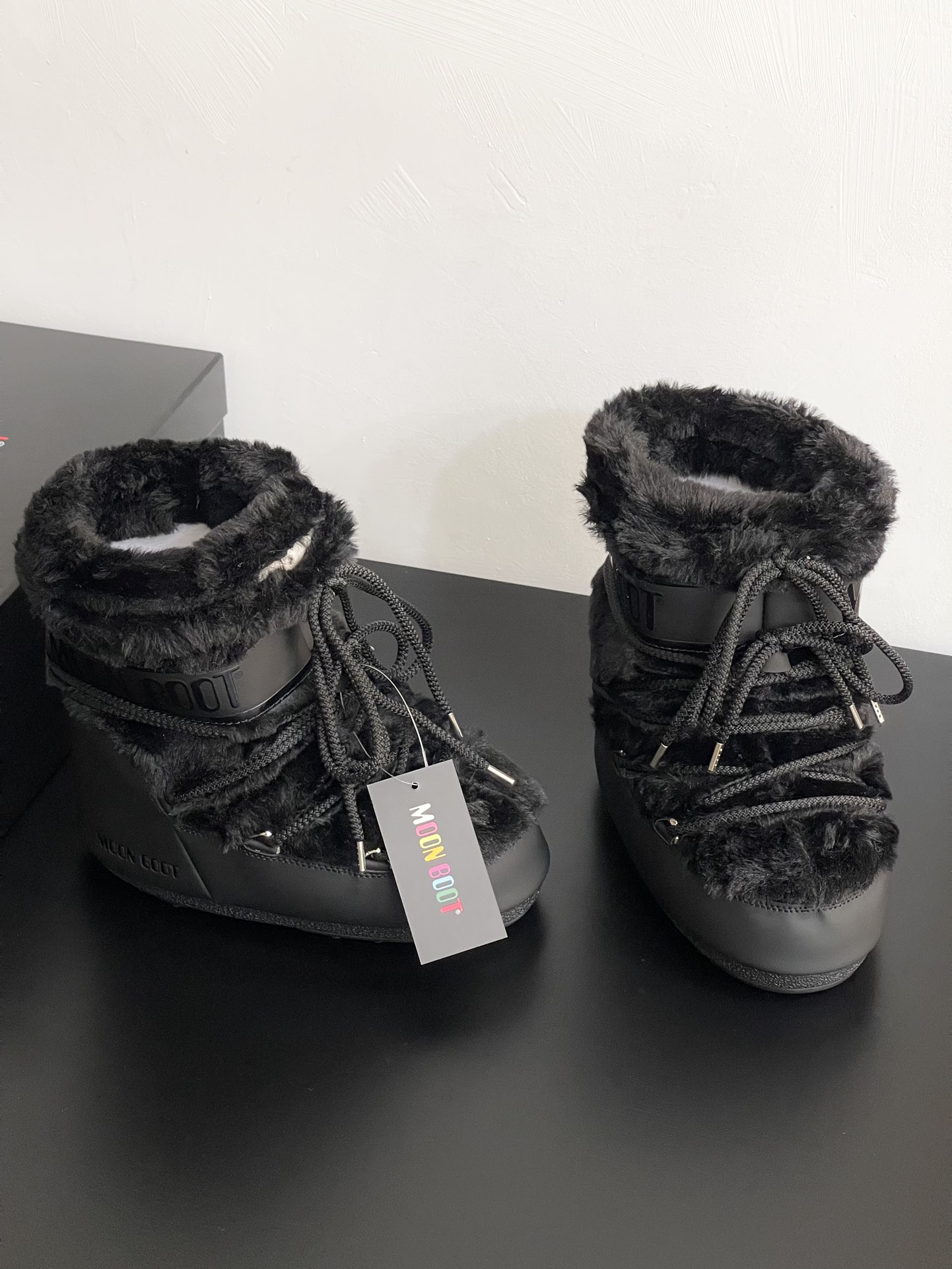 Moon Boot Fur Classic Icon Low Nylon Glance Ankle Boots Lace-Up Women Padded Snow Boot