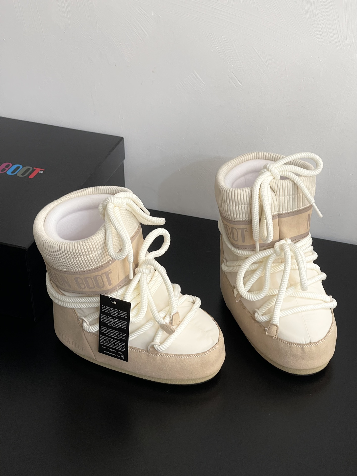 Moon Boot Classic Icon Low Nylon Glance Ankle Boots Lace-Up Women Padded Snow Boot