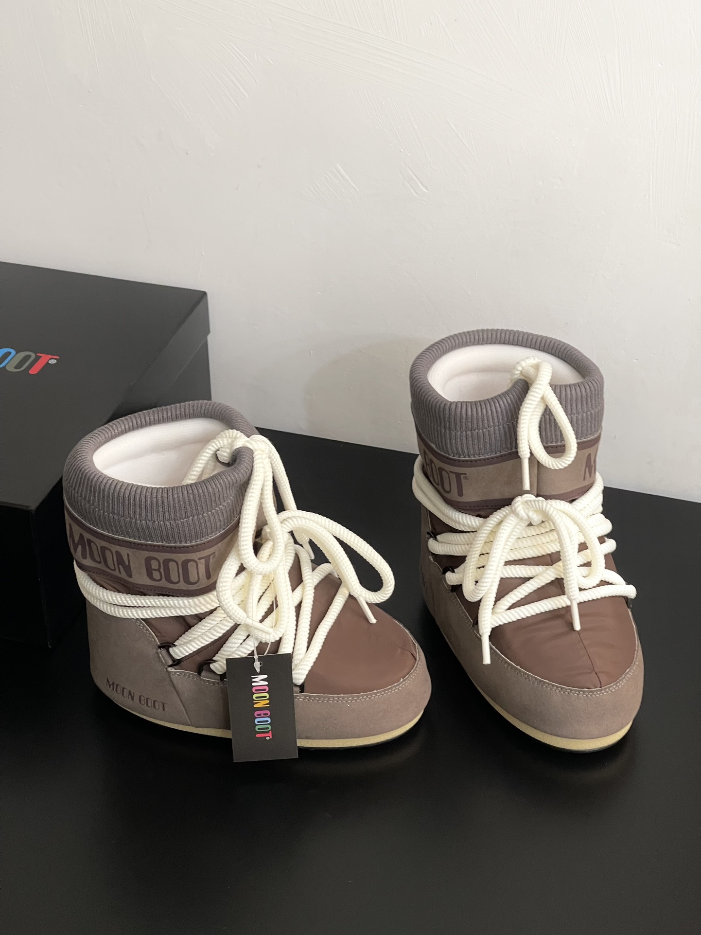 Moon Boot Classic Icon Low Nylon Glance Ankle Boots Lace-Up Women Padded Snow Boot