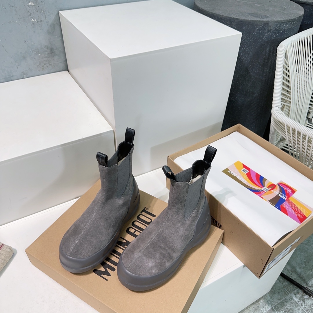 Moon Boot Luna Suede Ankle Chelsea Boots Women Snow Boot