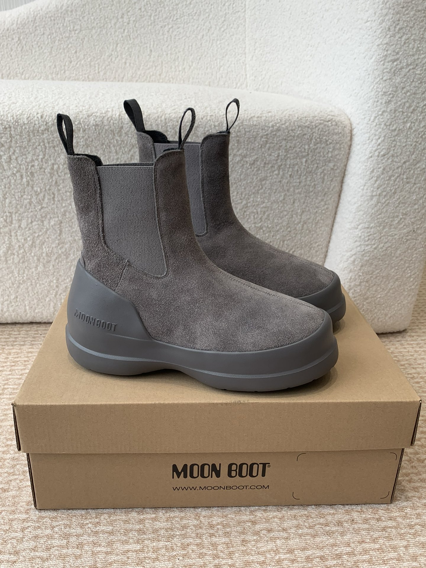 Moon Boot Luna Suede Ankle Chelsea Boots Women Snow Boot