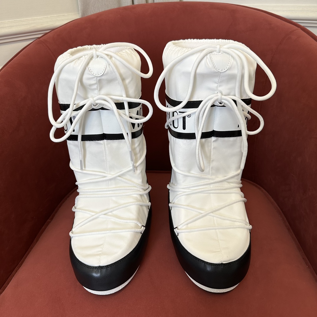 Moon Boot Icon Glance Satin Nylon Lace-Up Women Snow Boots