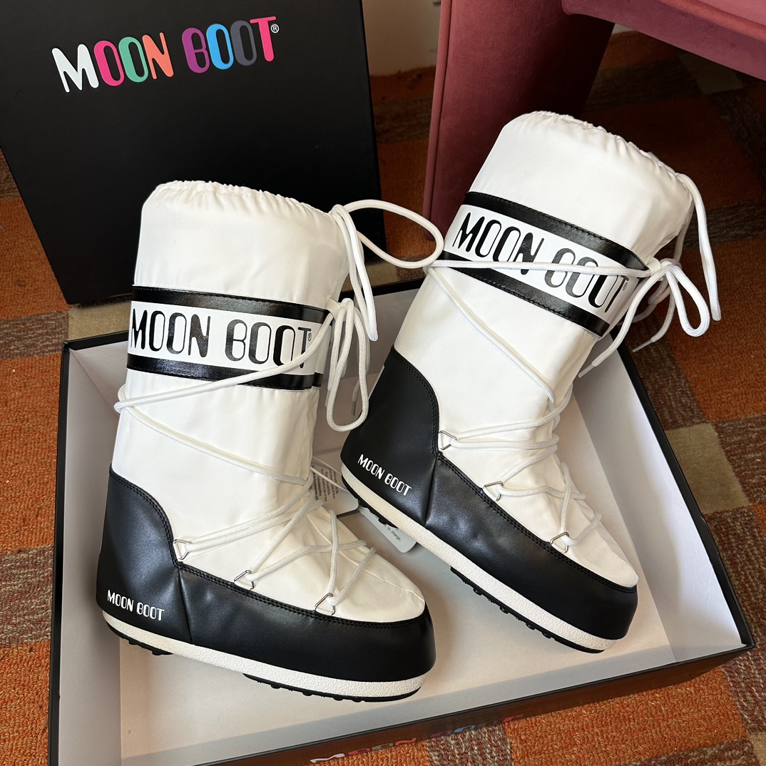 Moon Boot Icon Glance Satin Nylon Lace-Up Women Snow Boots