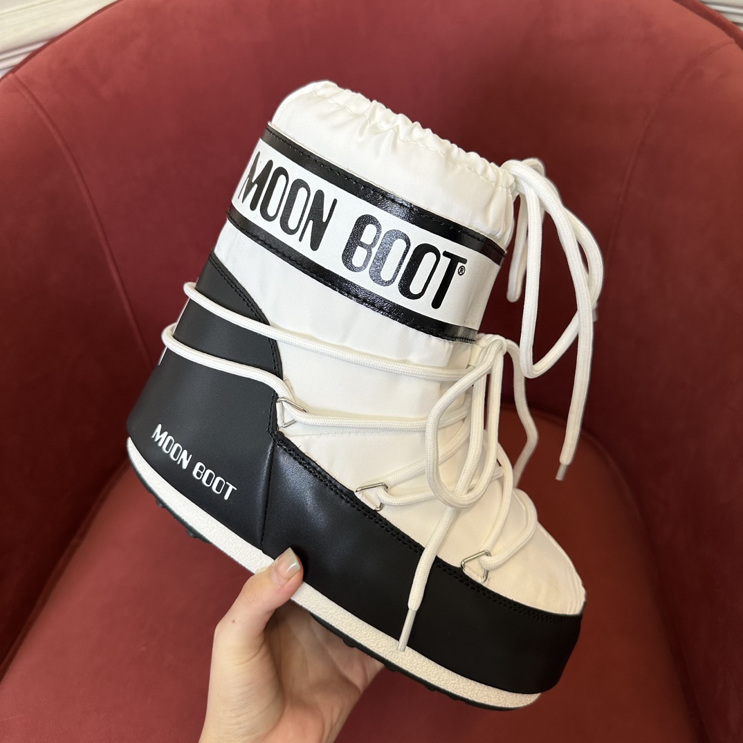 Moon Boot Icon Glance Satin Nylon Lace-Up Women Snow Boots