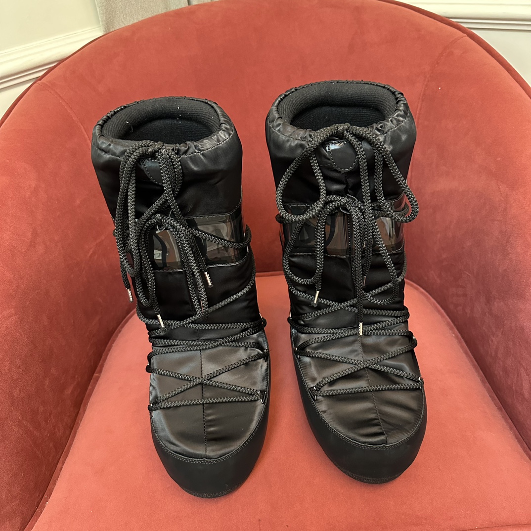 Moon Boot Icon Glance Satin Nylon Lace-Up Women Snow Boots