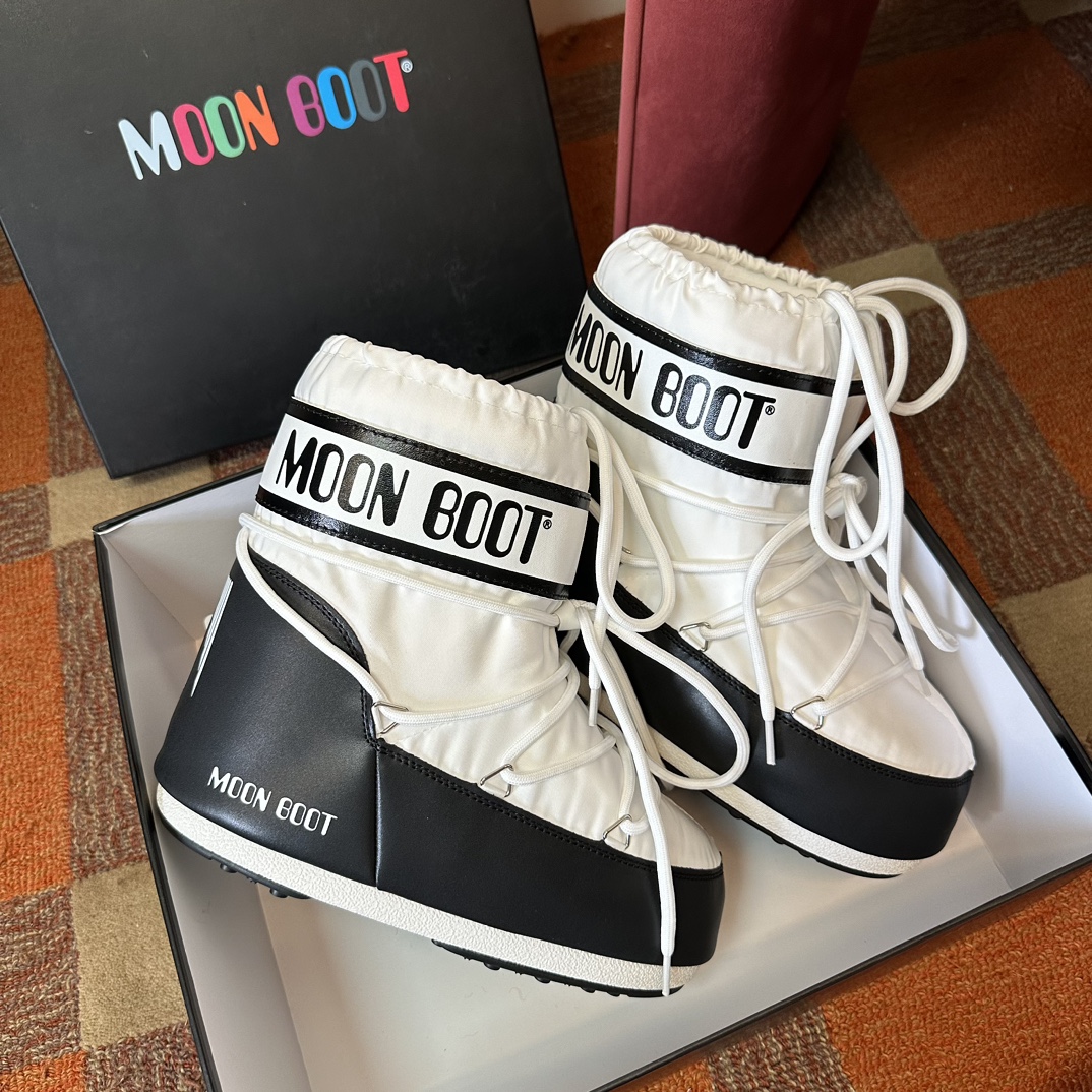 Moon Boot Icon Glance Satin Nylon Lace-Up Women Snow Boots