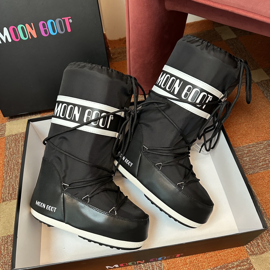 Moon Boot Icon Glance Satin Nylon Lace-Up Women Snow Boots