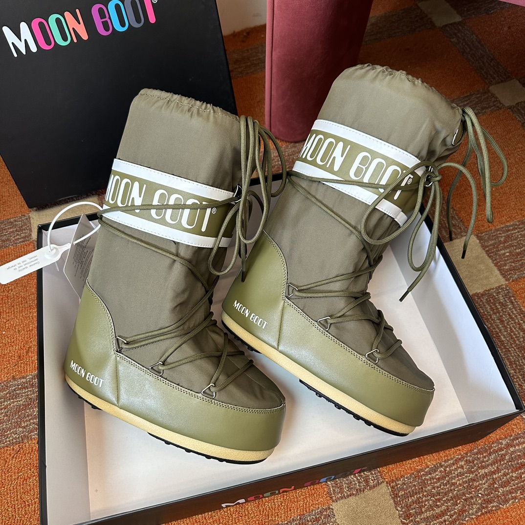 Moon Boot Icon Glance Satin Nylon Lace-Up Women Snow Boots