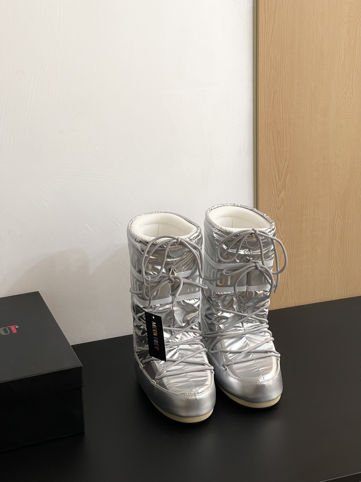 Moon Boot Icon Glance Satin Nylon Lace-Up Women Snow Boots